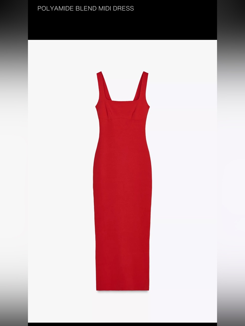 Polyamide Blend Midi Dress - Red ZARA
